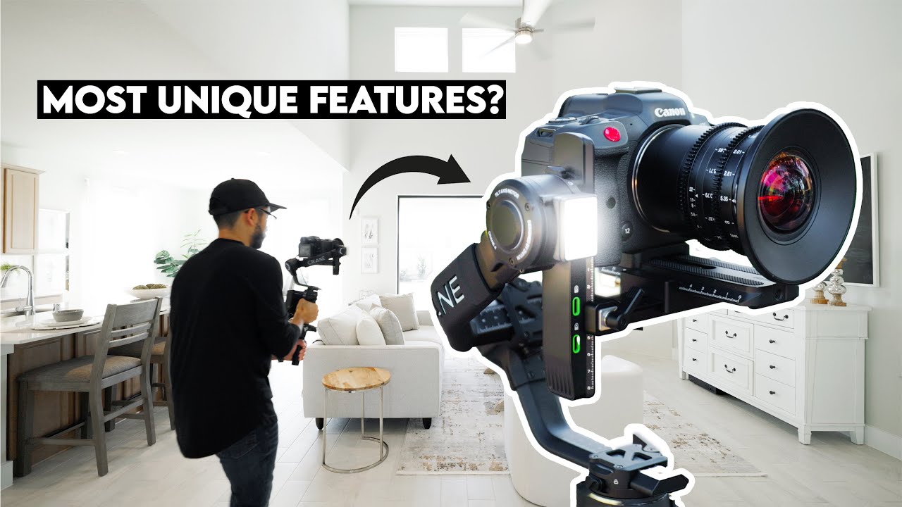 real estate videographer filming home interior gimbal stabilizer