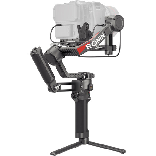 professional video camera kit with lenses and gimbal