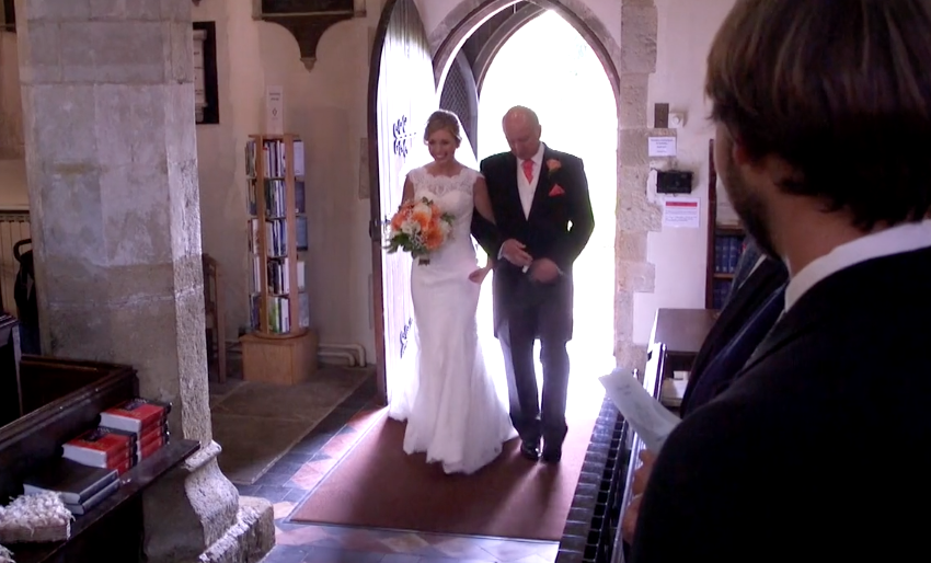two operators filming wedding ceremony from different angles