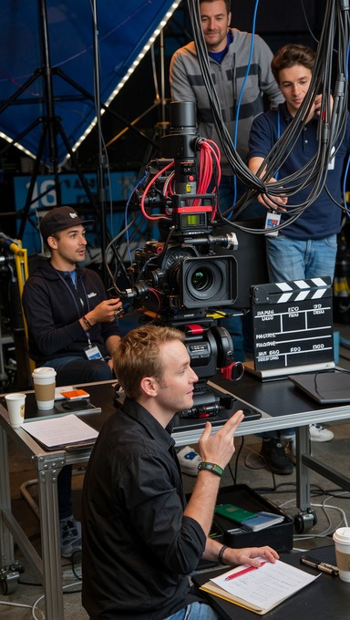 film crew lighting corporate training video shoot