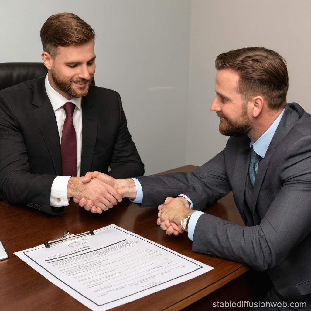 videographer and client shaking hands over contract