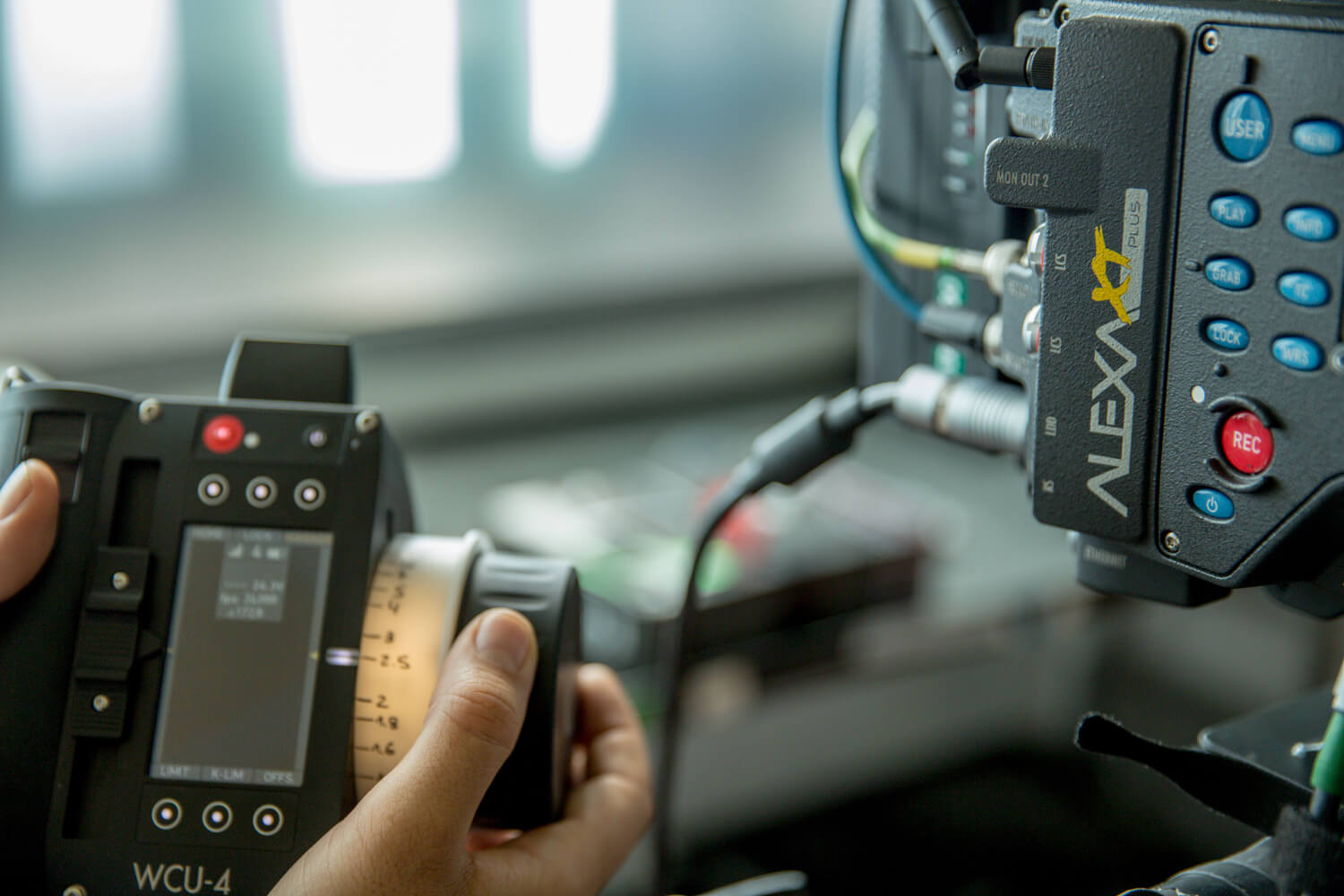 first AC pulling focus on cinema camera